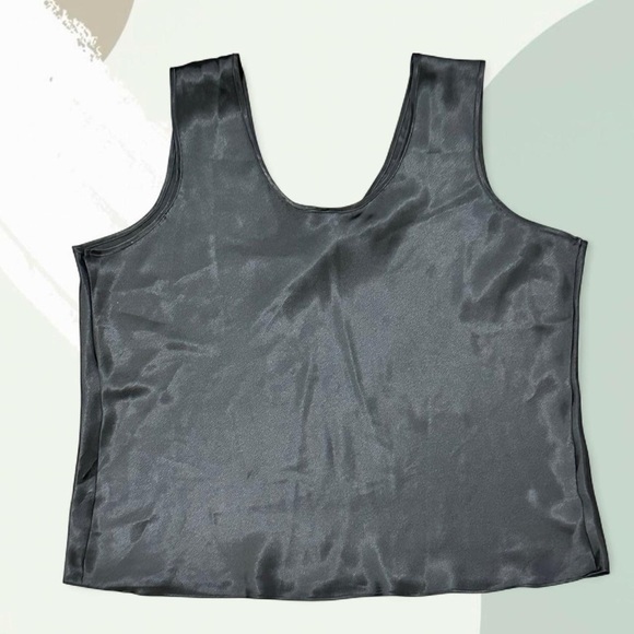 Plus size 1X solid black camisole layering minimalist business casual tank - Picture 1 of 5